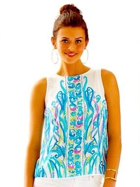 Lilly Pulitzer Iona Sky Floral Shell